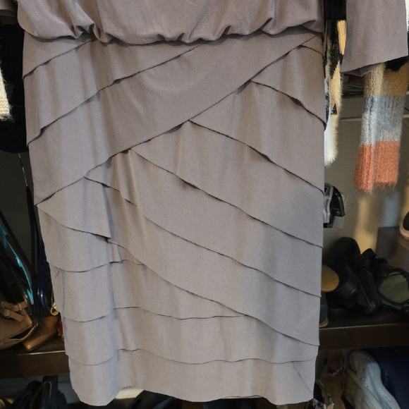 Adrianna Papell Gray Dolman Sleeve Sheath Dress - Picture 3 of 5